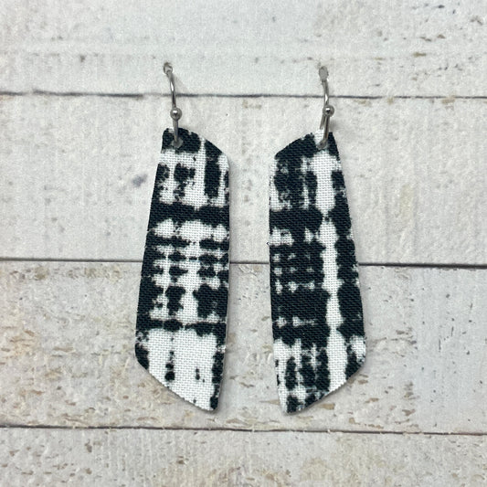 Black & White Fabric Bar Earrings