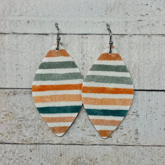 Spring Striped Fabric Petal Earrings