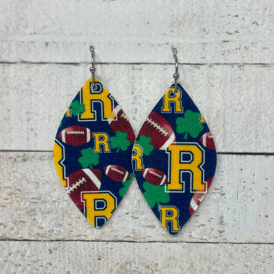 Rosemount Football Fabric Petal Earrings