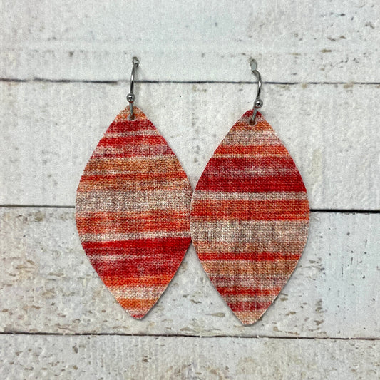 Fall Stripes Fabric Petal Earrings