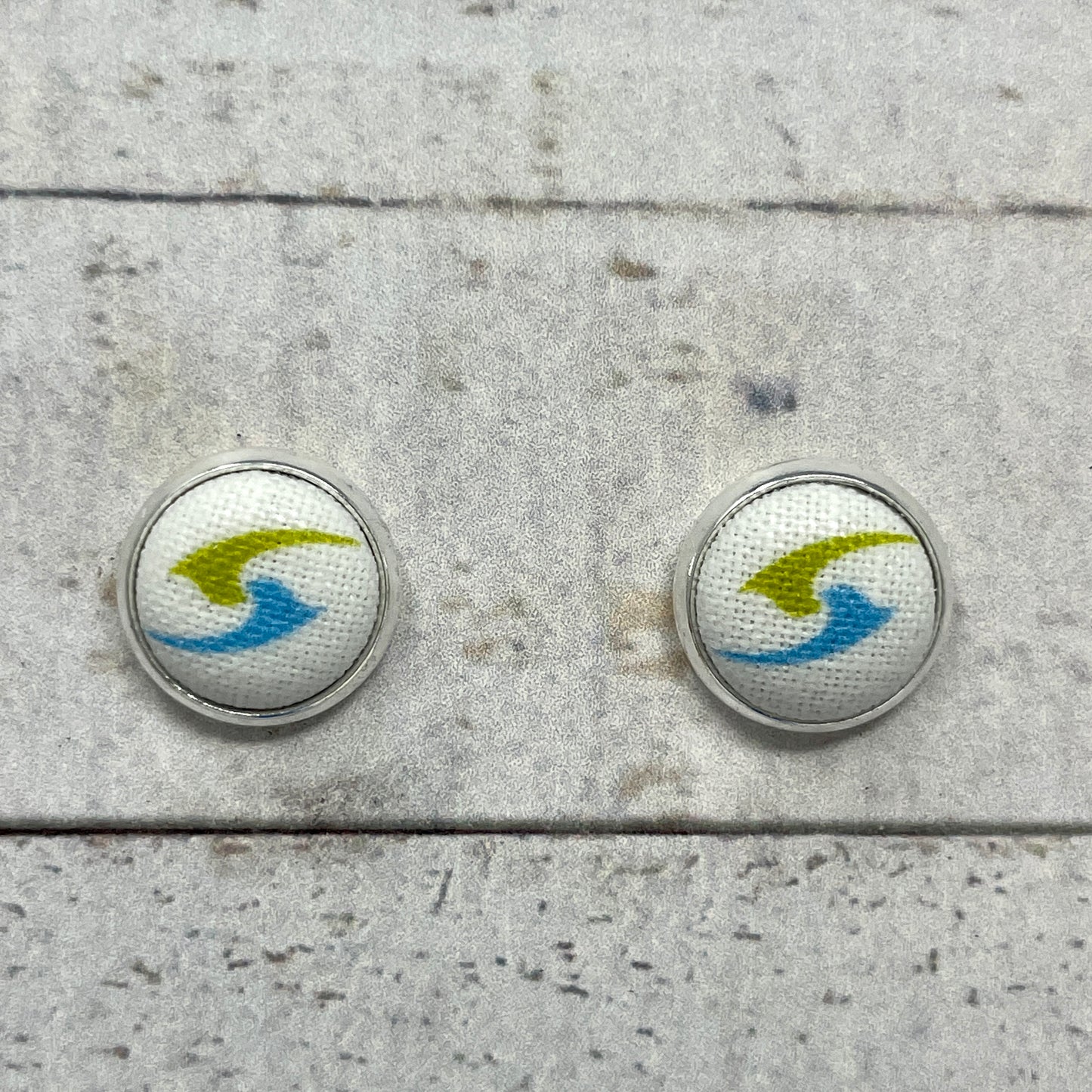 Riptide Fabric Stud Earrings