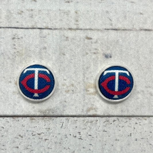 Minnesota Twins Fabric Stud Earrings
