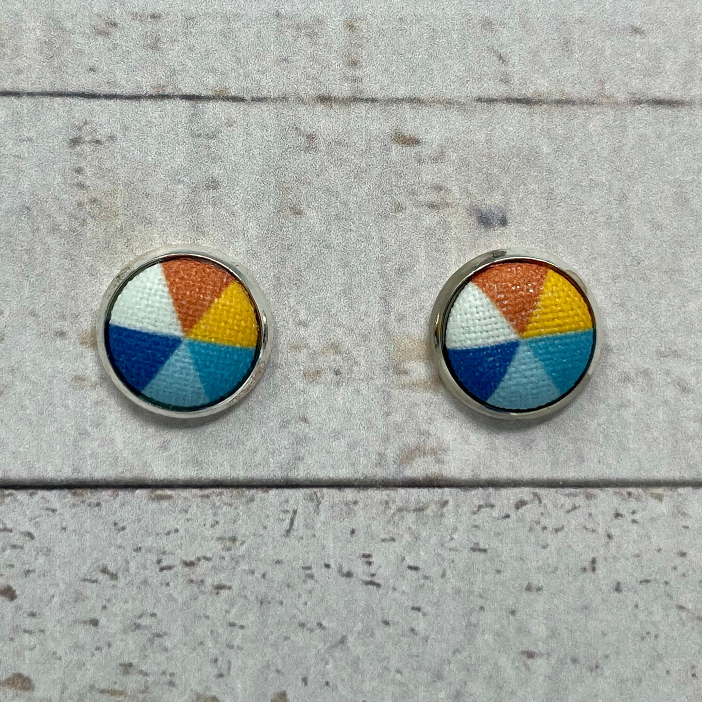 Beachball Fabric Stud Earrings