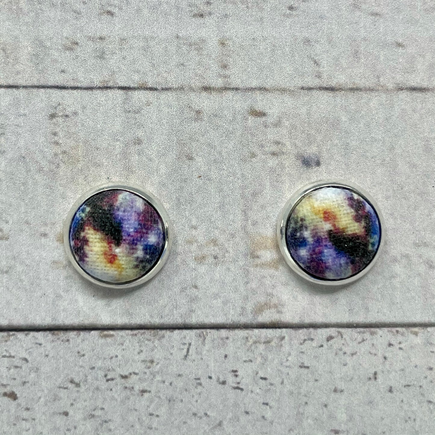 Galaxy Fabric Stud Earrings