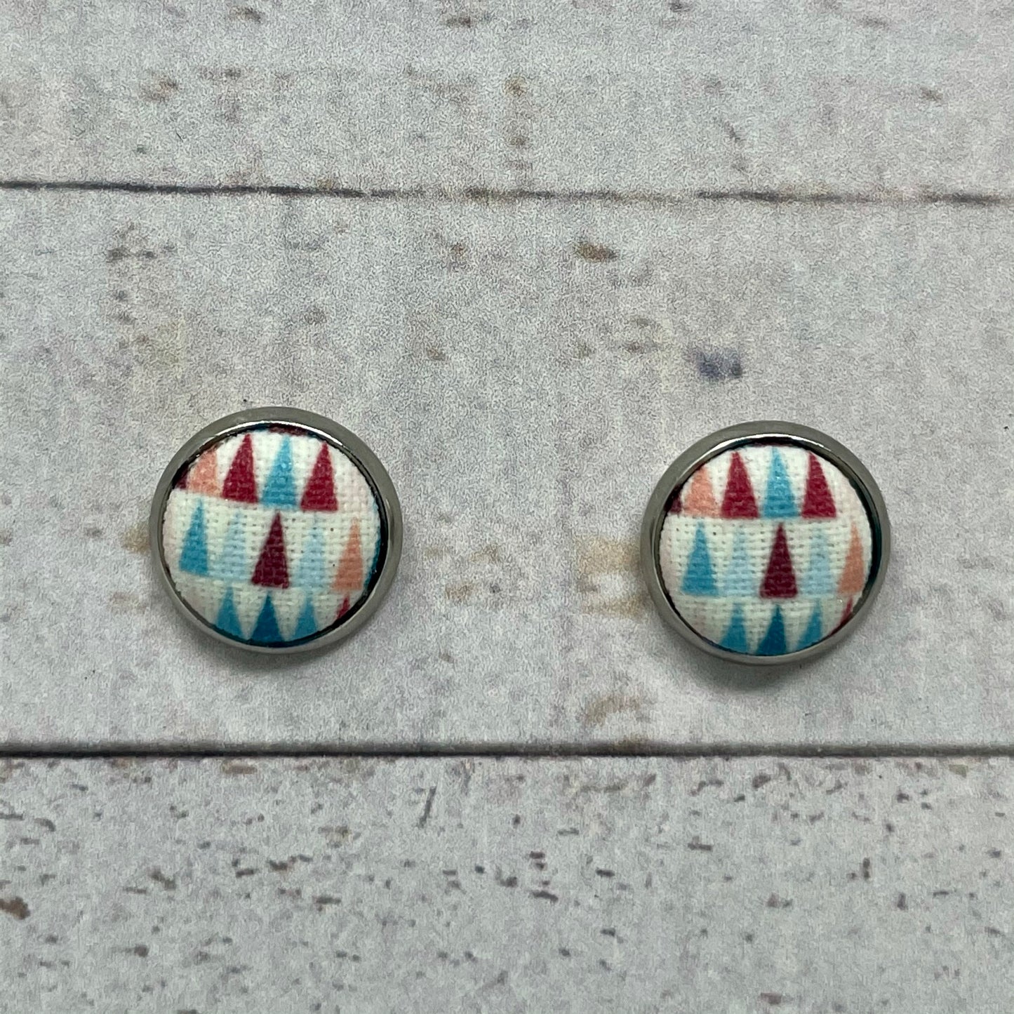 Tree Fabric Stud Earrings