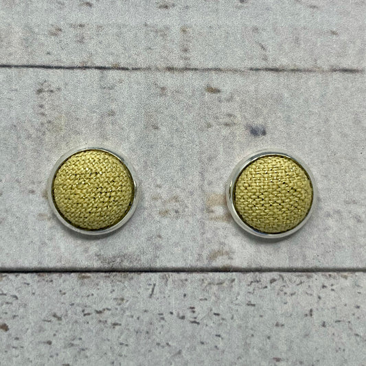Champagne Shimmer Fabric Stud Earrings