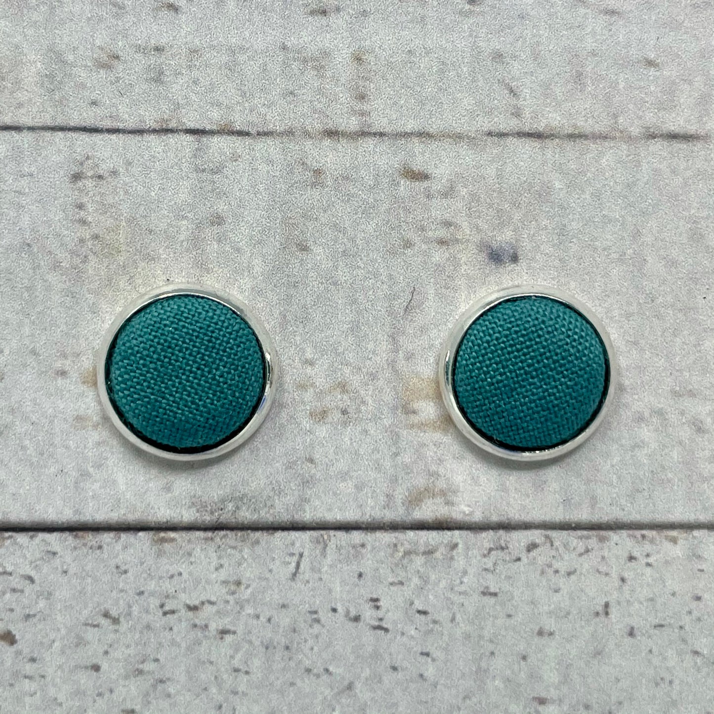 Turquoise Fabric Stud Earrings