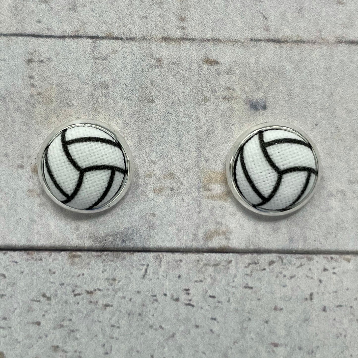 Volleyball Fabric Stud Earrings