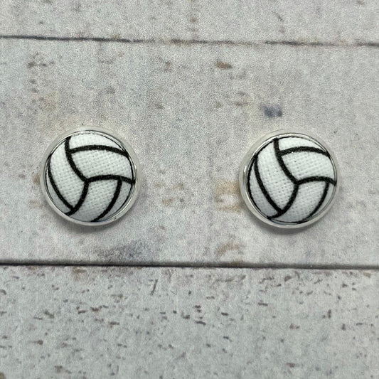 Volleyball Fabric Stud Earrings