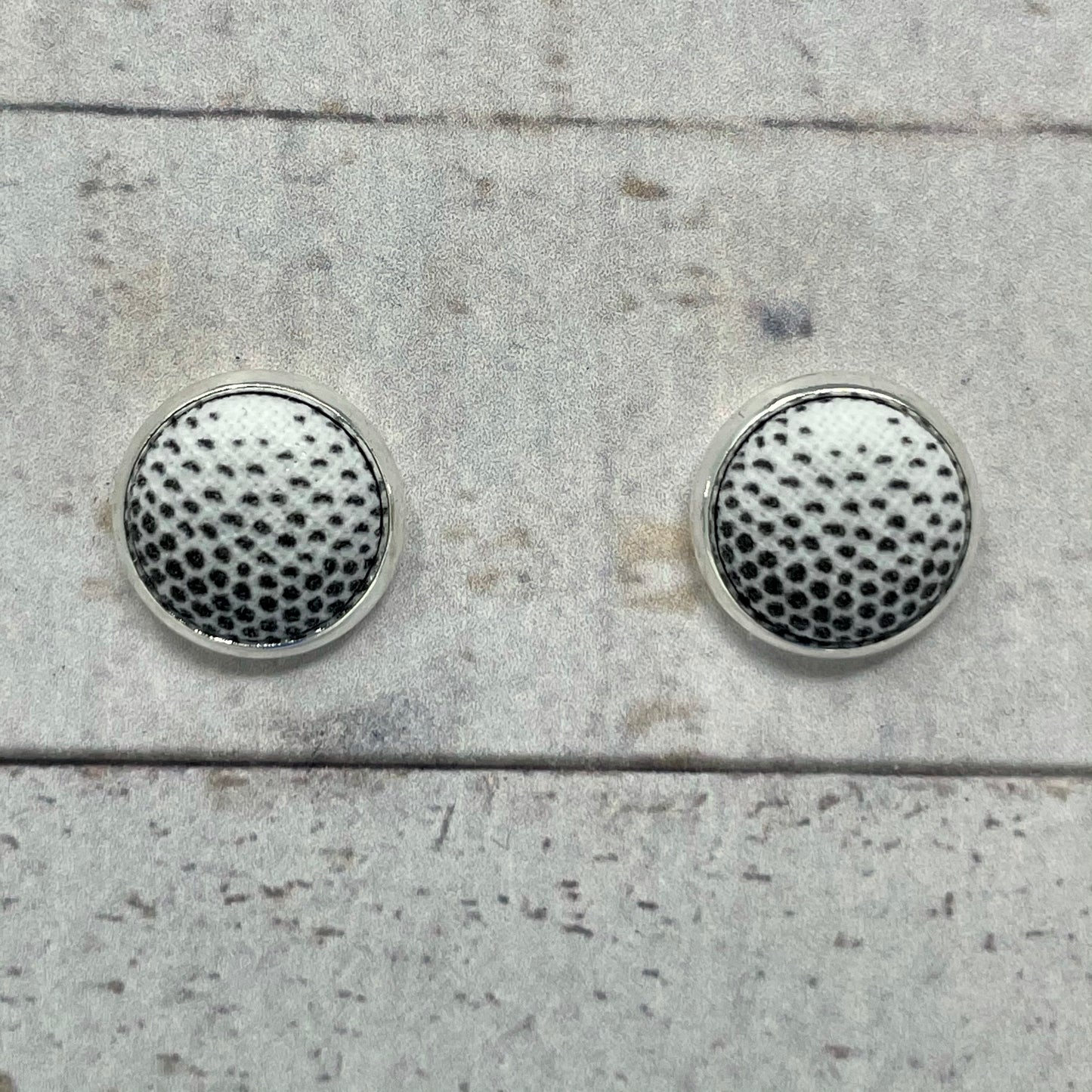 Golf Ball Fabric Stud Earrings