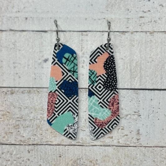 Abstract Fabric Bar Earrings