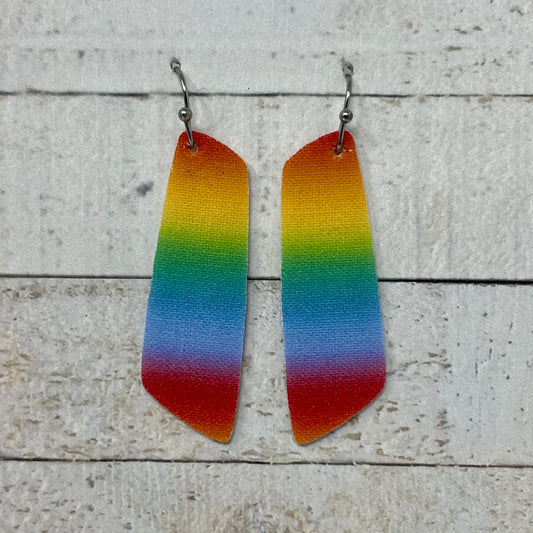 Rainbrow Ombré Fabric Bar Earrings