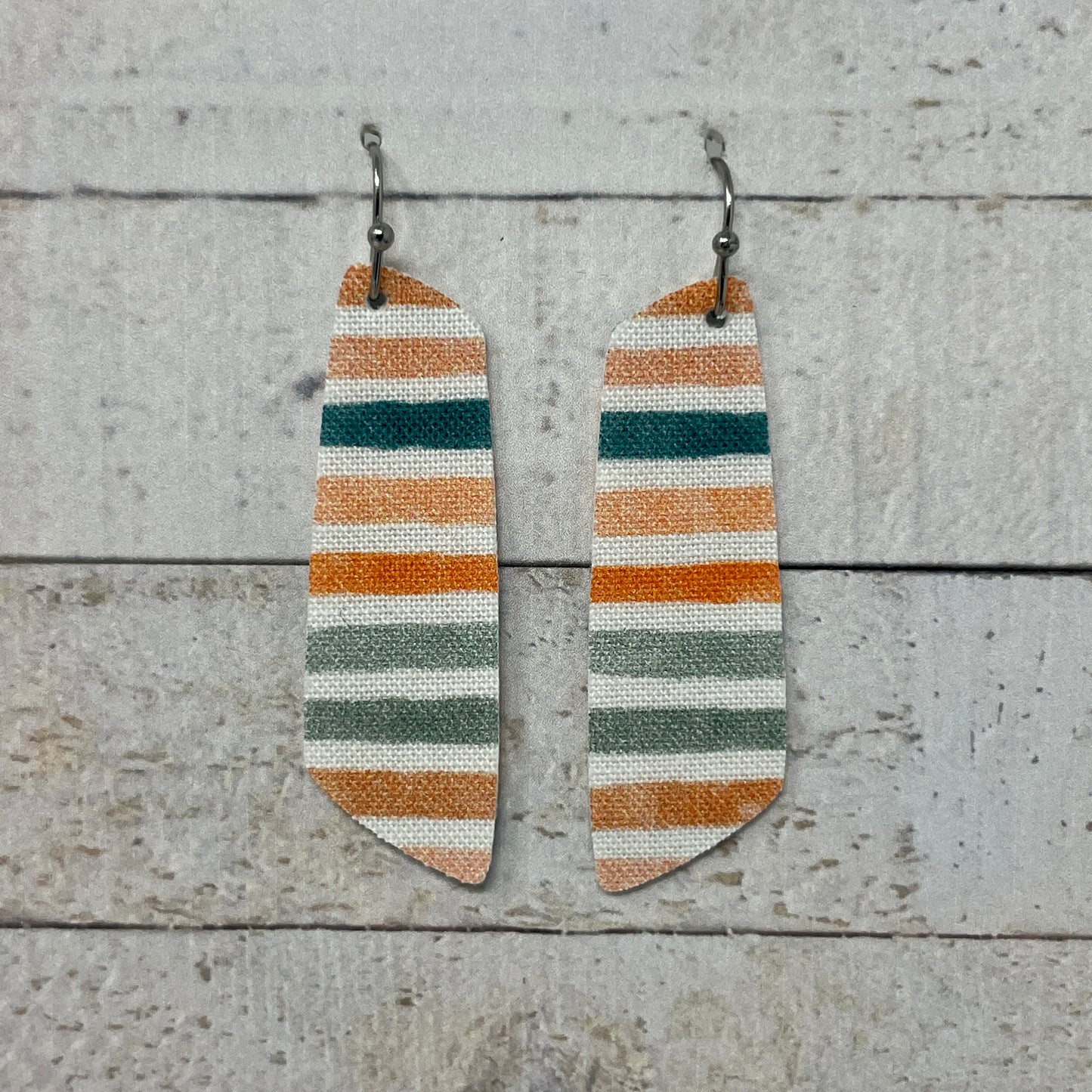 Spring Stripes Fabric Bar Earrings