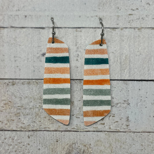 Spring Stripes Fabric Bar Earrings