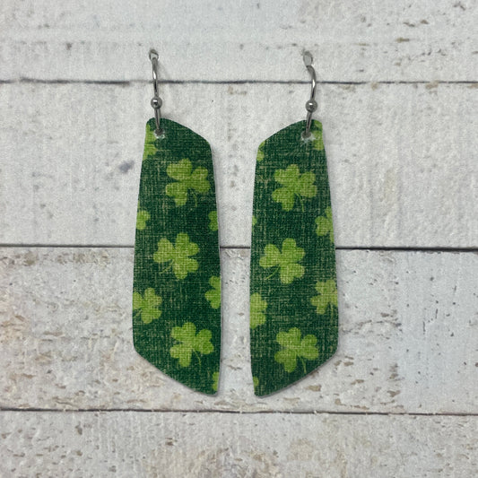 Clover Fabric Bar Earrings