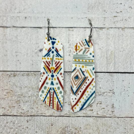 Summer Boho Small Scale Fabric Bar Earrings