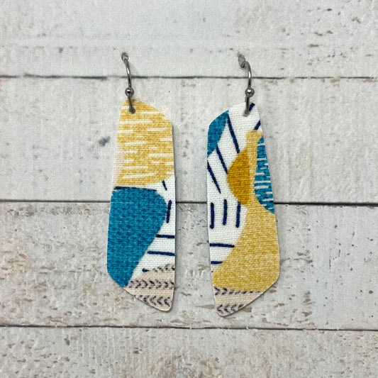 Beachy Boho Lined Fabric Bar Earrings