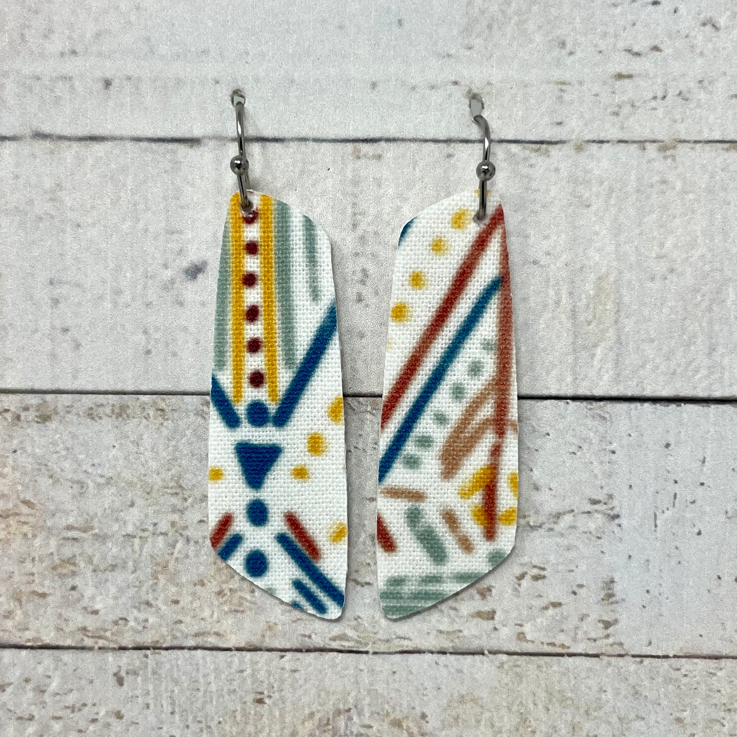 Summer Boho Fabric Bar Earrings