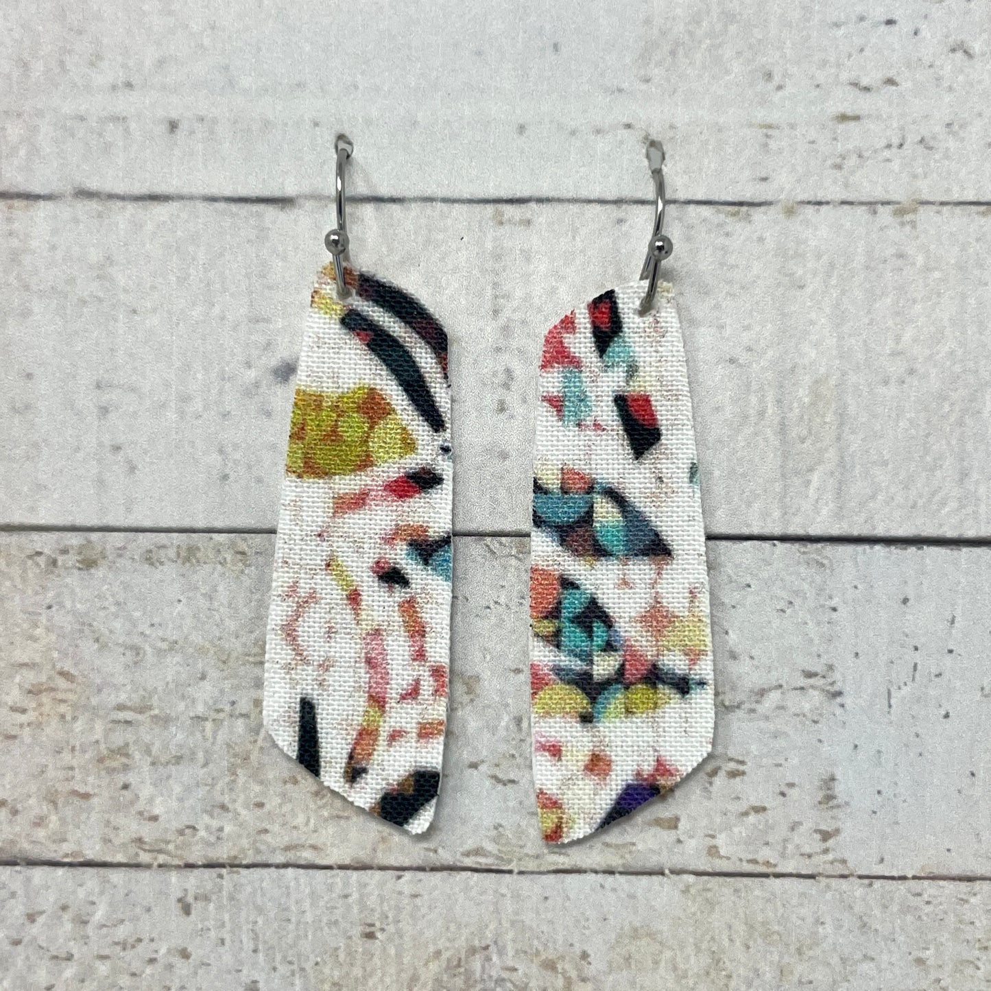 Kaleidoscope Fabric Bar Earrings