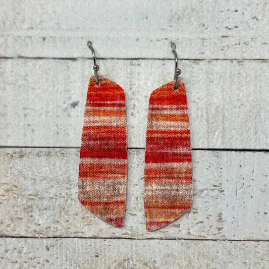Fall Stripes Fabric Bar Earrings