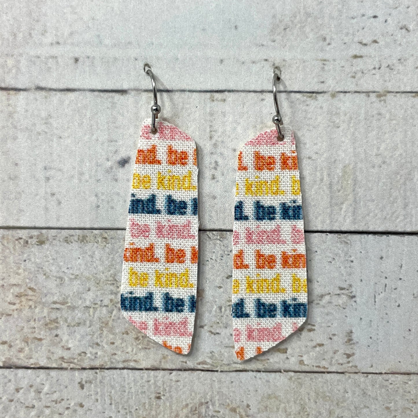 Be Kind Fabric Bar Earrings