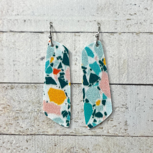 Cobblestone Fabric Bar Earrings