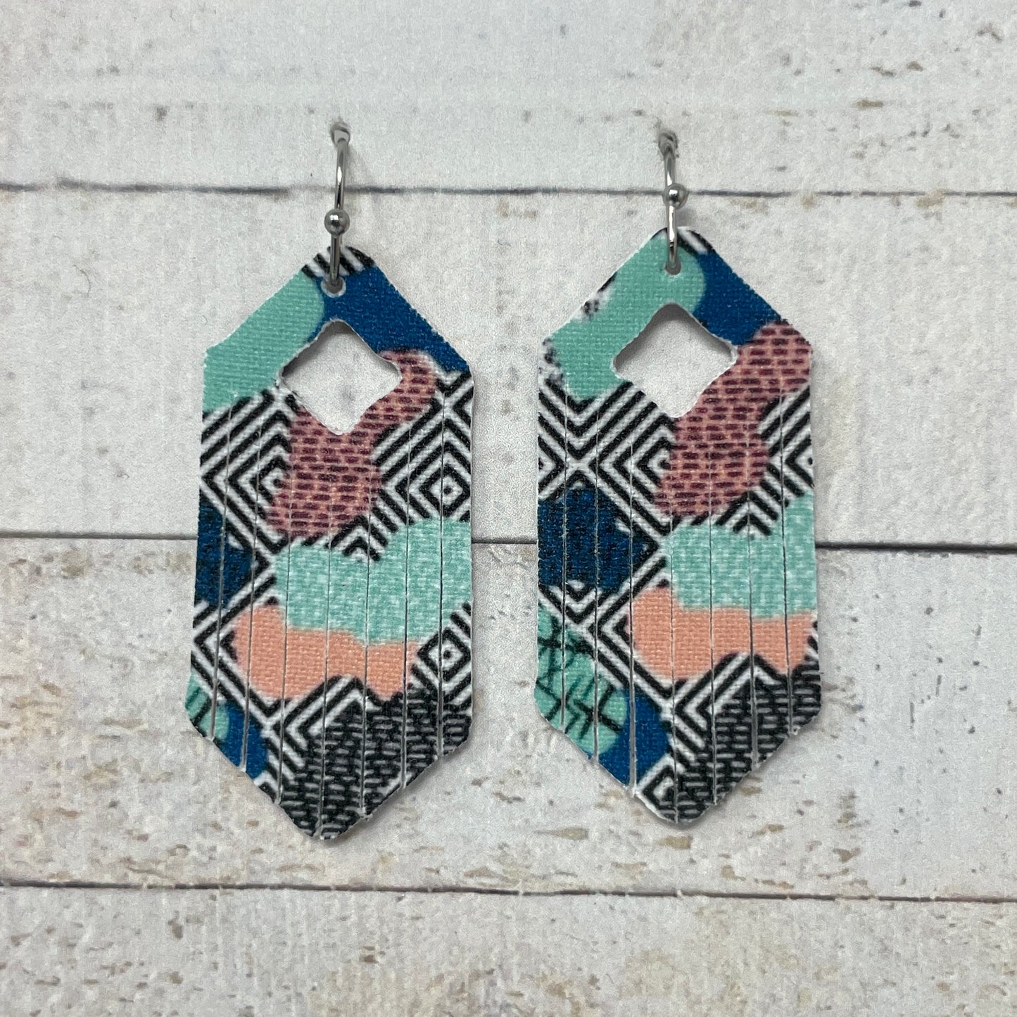 Abstract Fabric Fringe Earrings