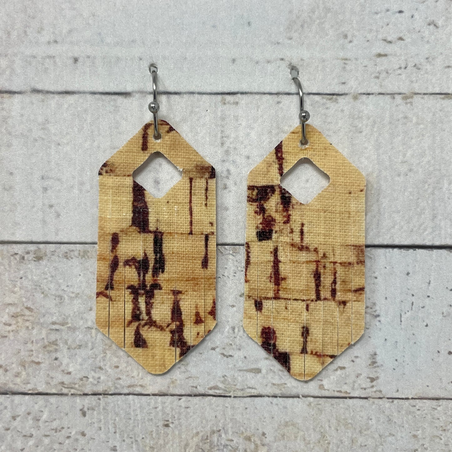 Cork Fabric Fringe Earrings