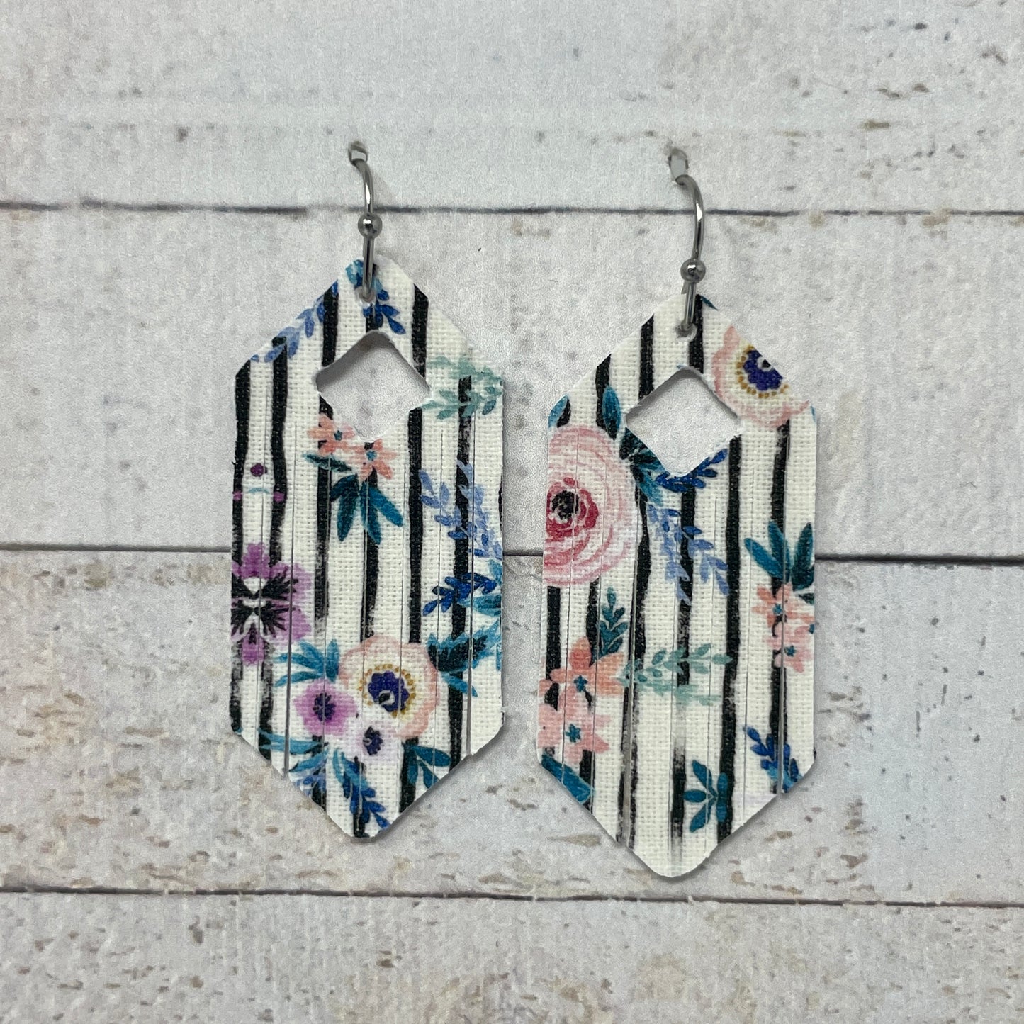 Spring Floral Fabric Fringe Earrings