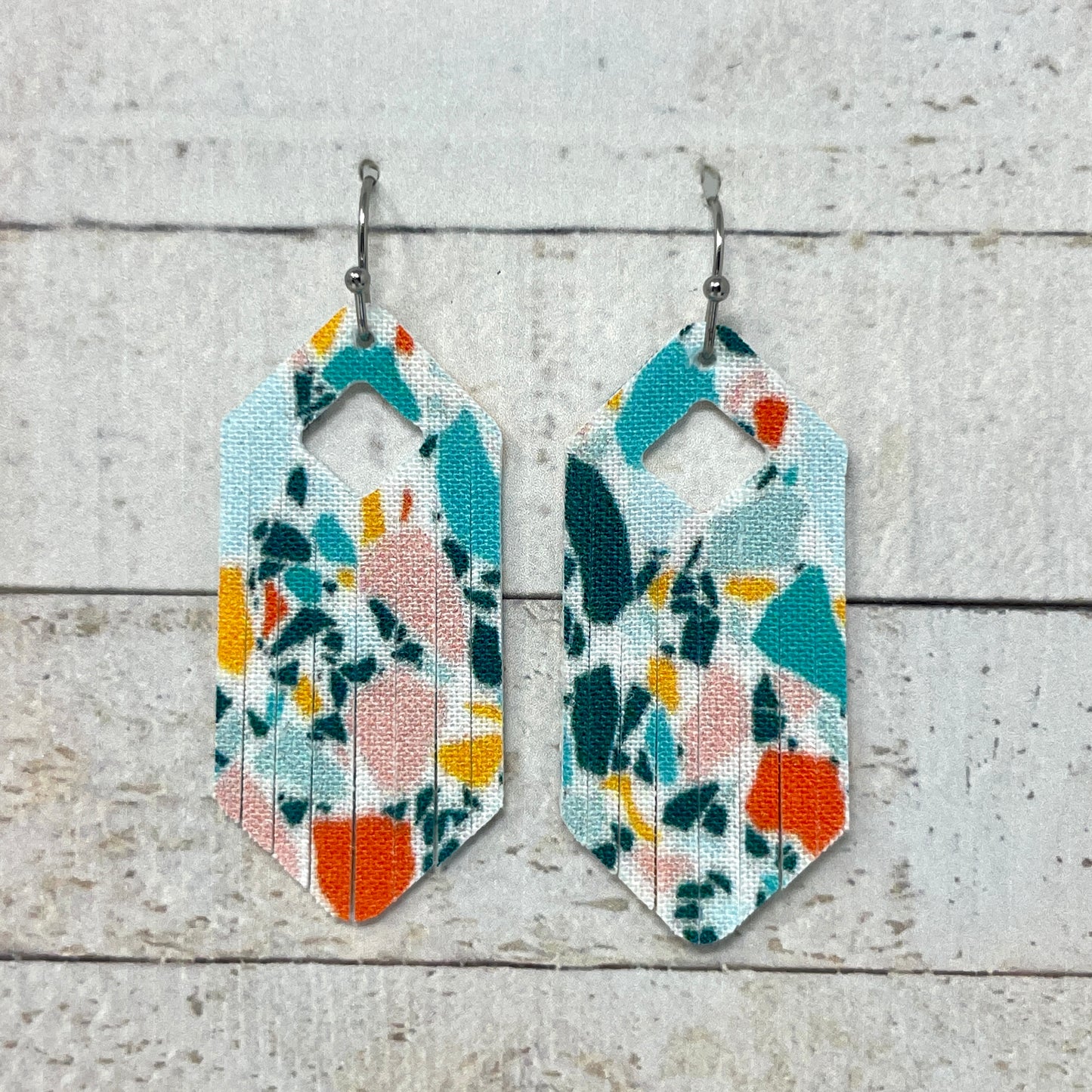 Cobblestone Fabric Fringe Earrings