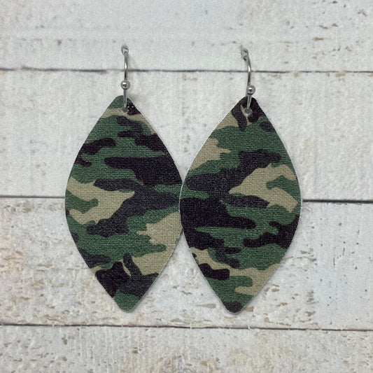 Camouflage Fabric Petal Earrings