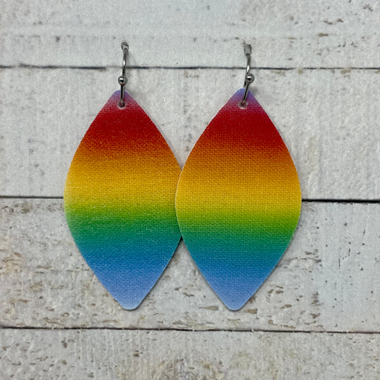 Rainbow Ombré Fabric Petal Earrings