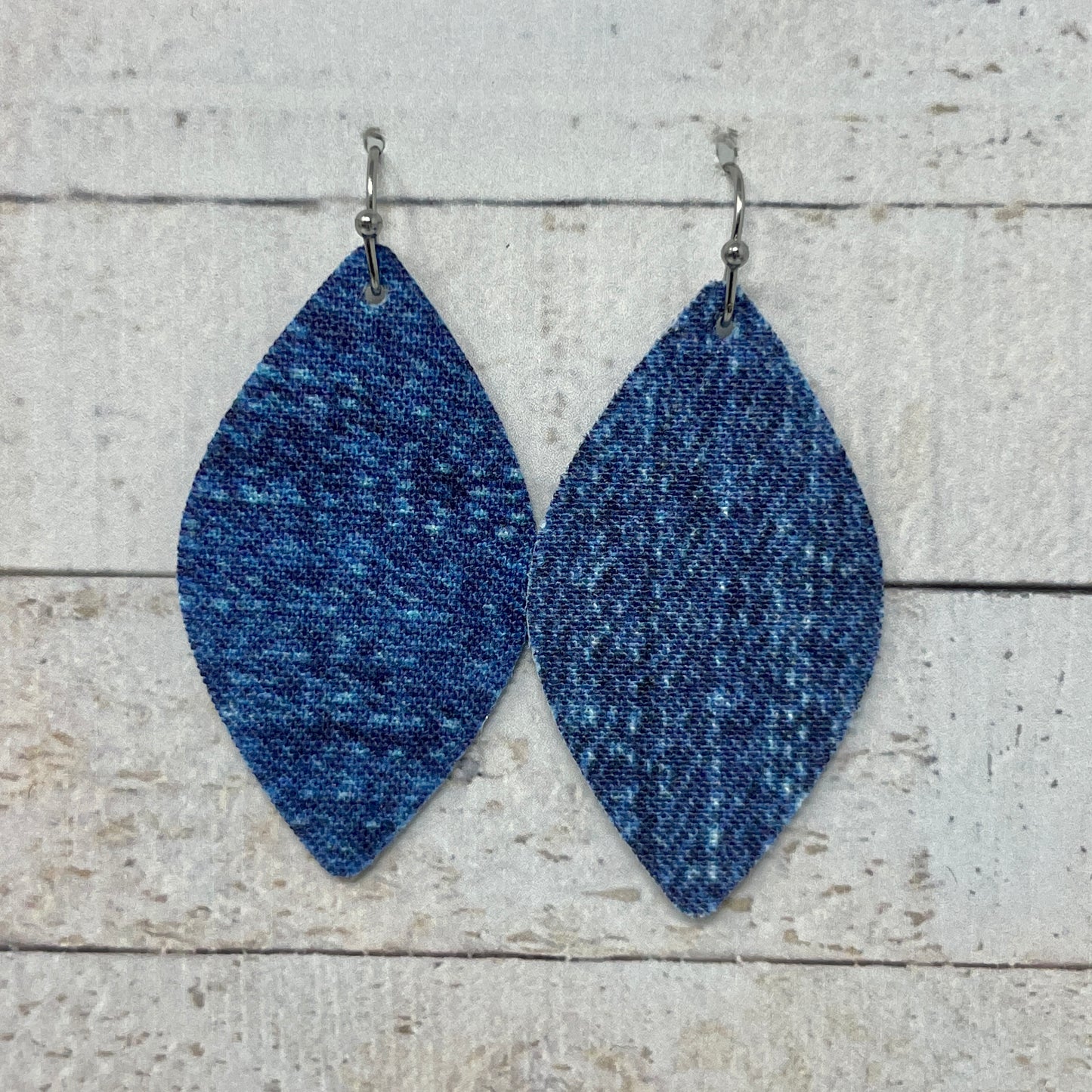 Denim Fabric Petal Earrings