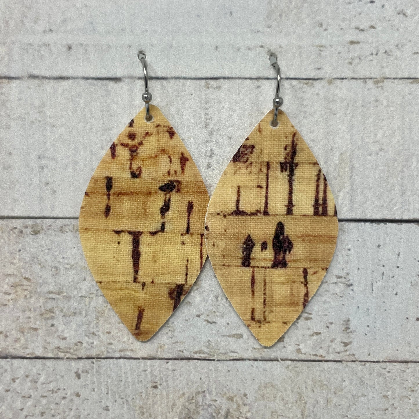 Cork Fabric Petal Earrings