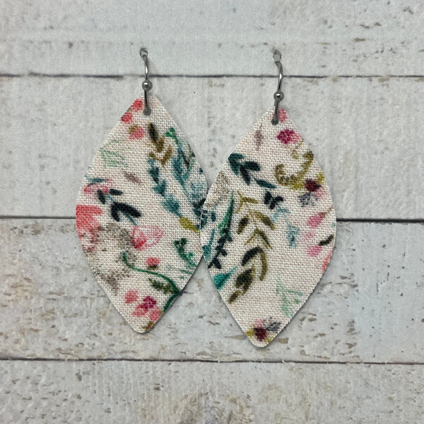 Blush Floral Fabric Petal Earrings