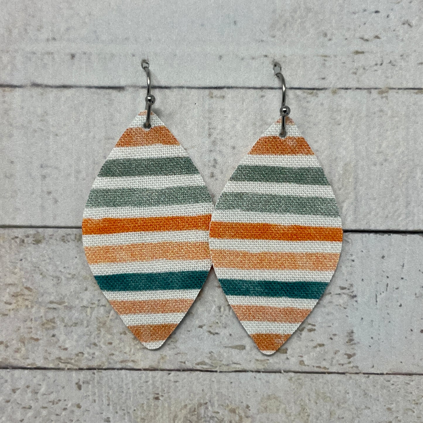 Spring Striped Fabric Petal Earrings