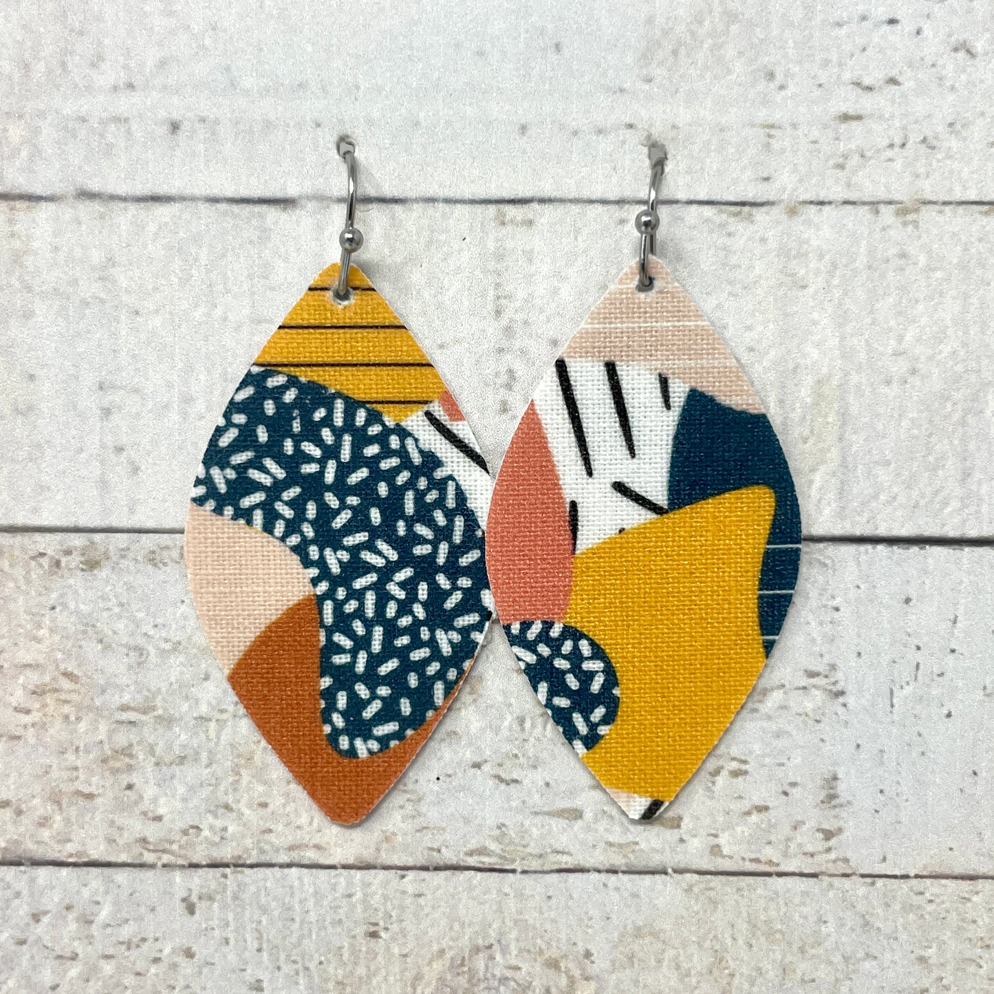 Abstract Boho Fabric Petal Earrings