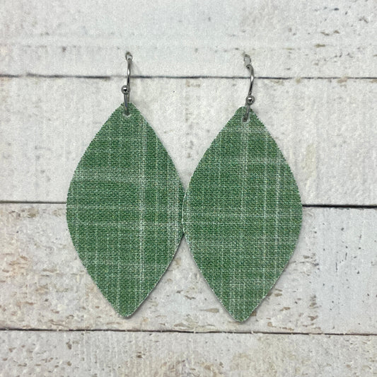 Sage Green Fabric Petal Earrings