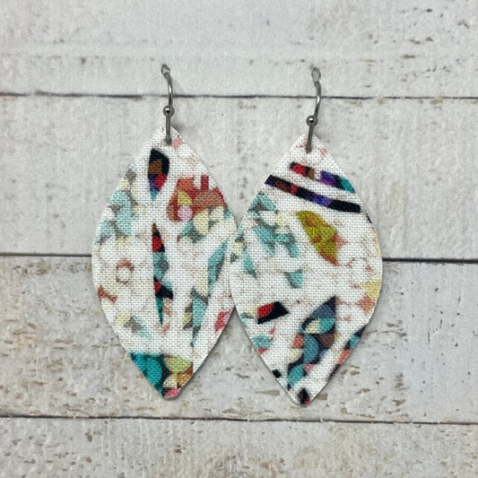 Kaleidoscope Fabric Petal Earrings