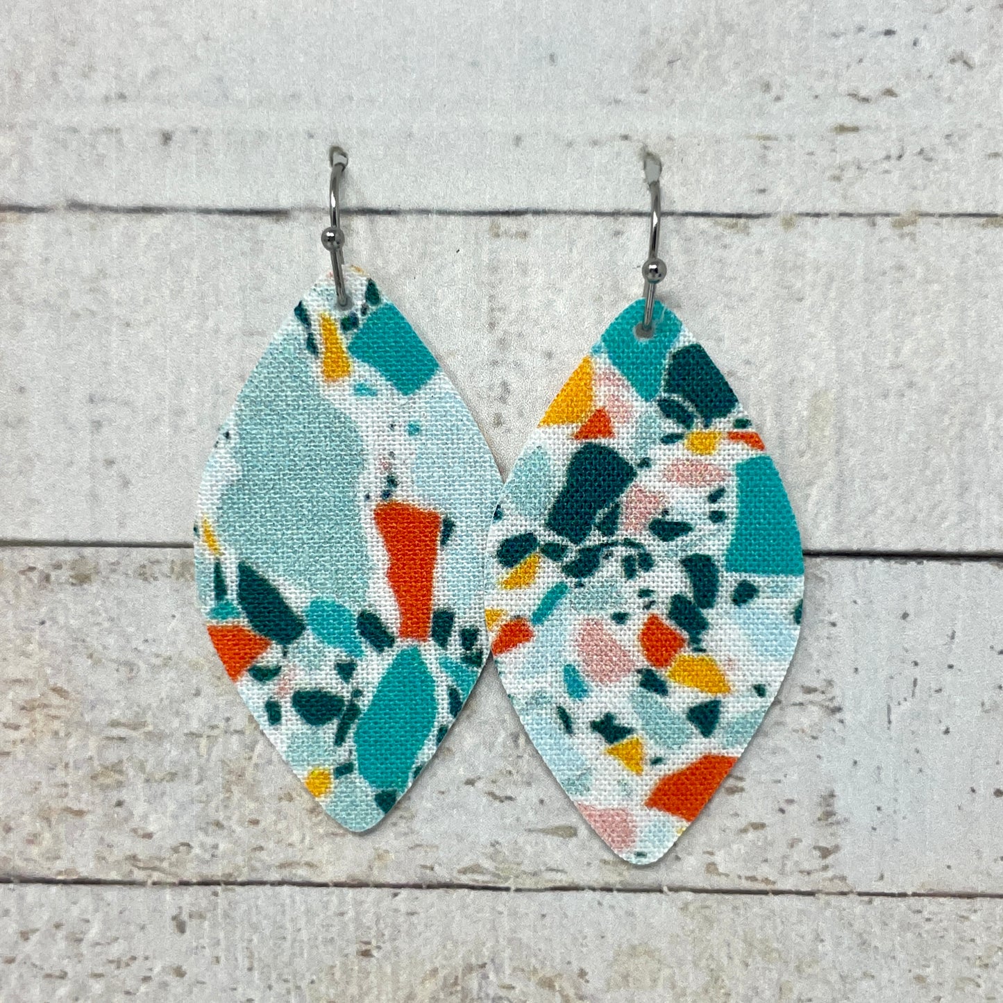 Cobblestone Fabric Petal Earrings