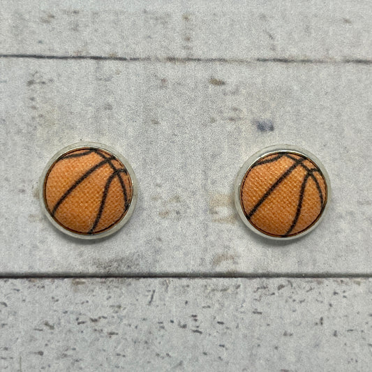 Basketball Fabric Stud Earrings