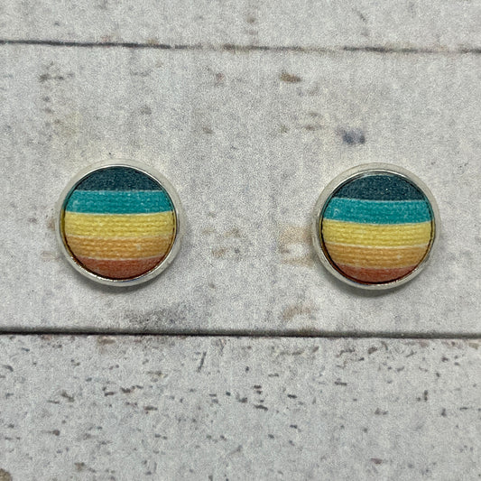 Sunset Fabric Stud Earrings