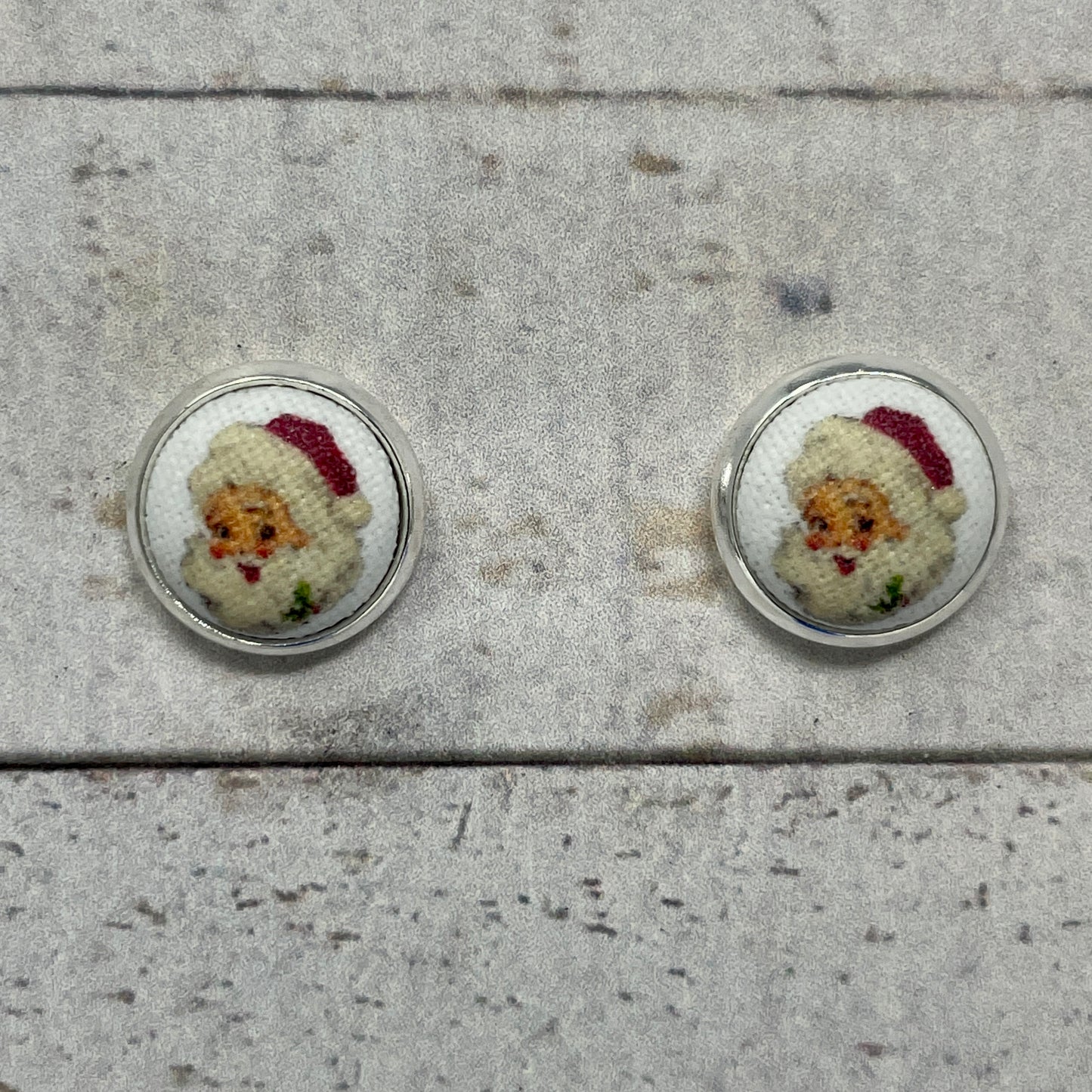 Santa Claus Fabric Stud Earrings