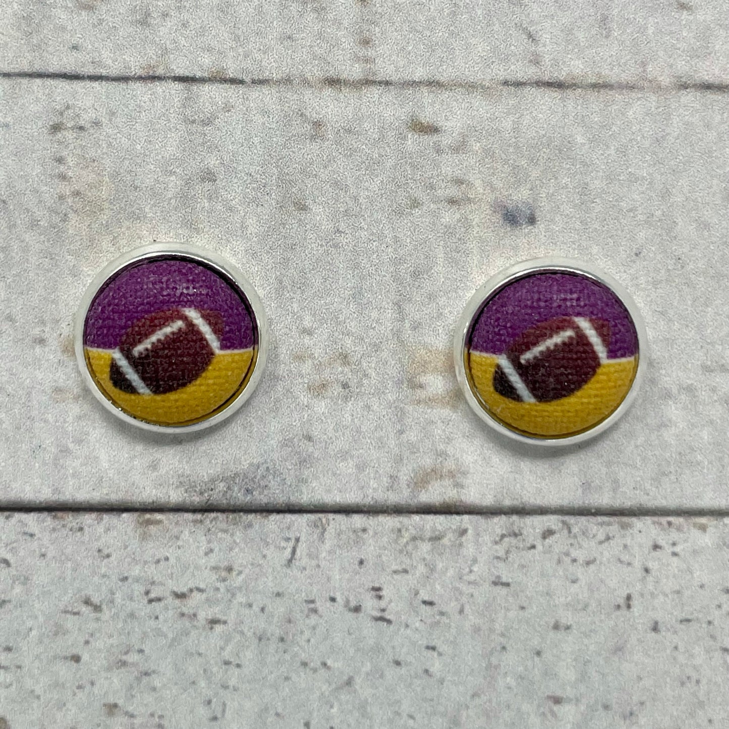 Minnesota Vikings Football Fabric Stud Earrings