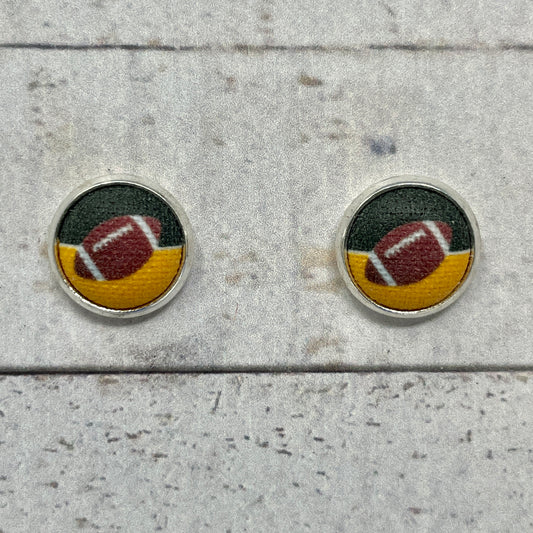 Wisconsin Packers Fabric Stud Earrings