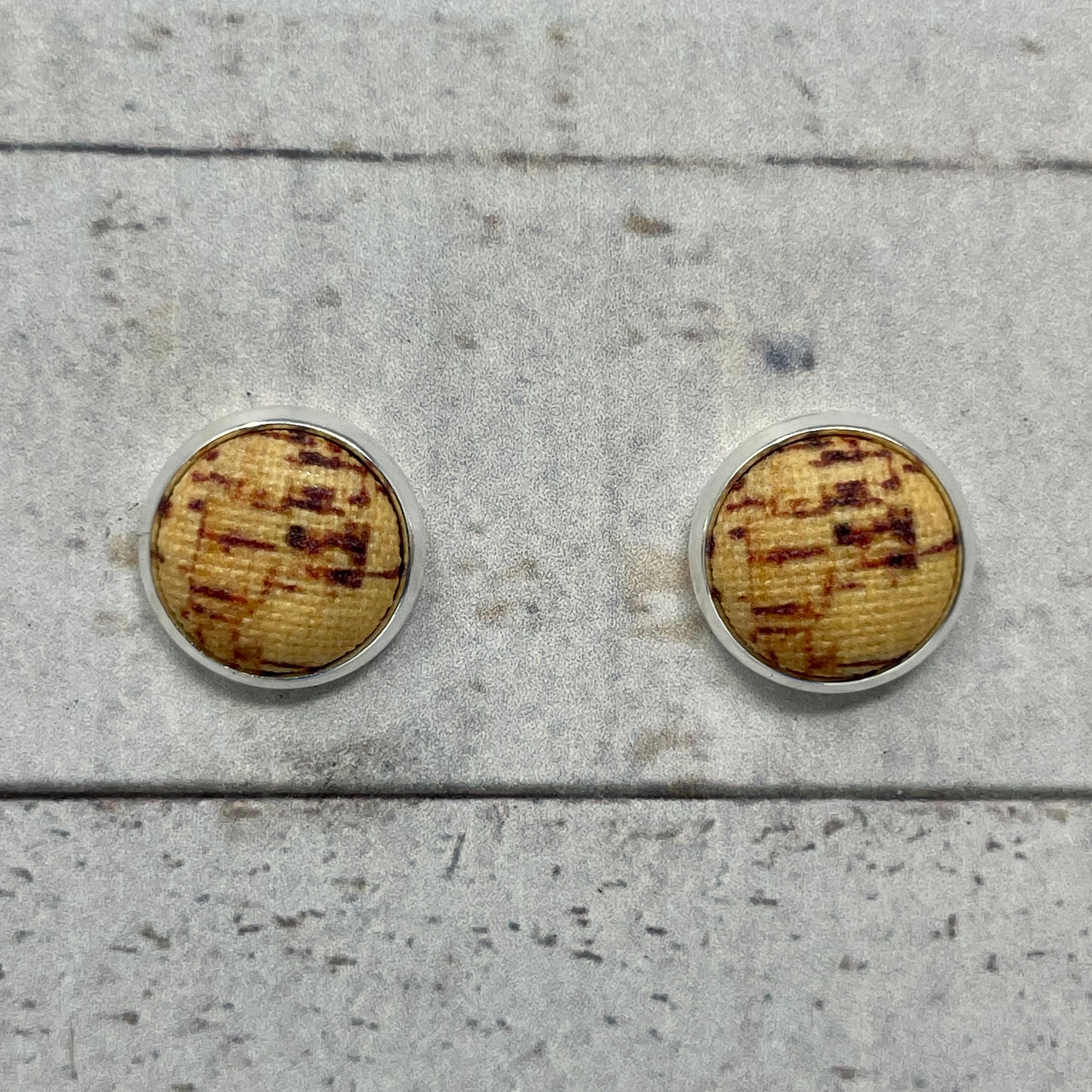 Cork Fabric Stud Earrings