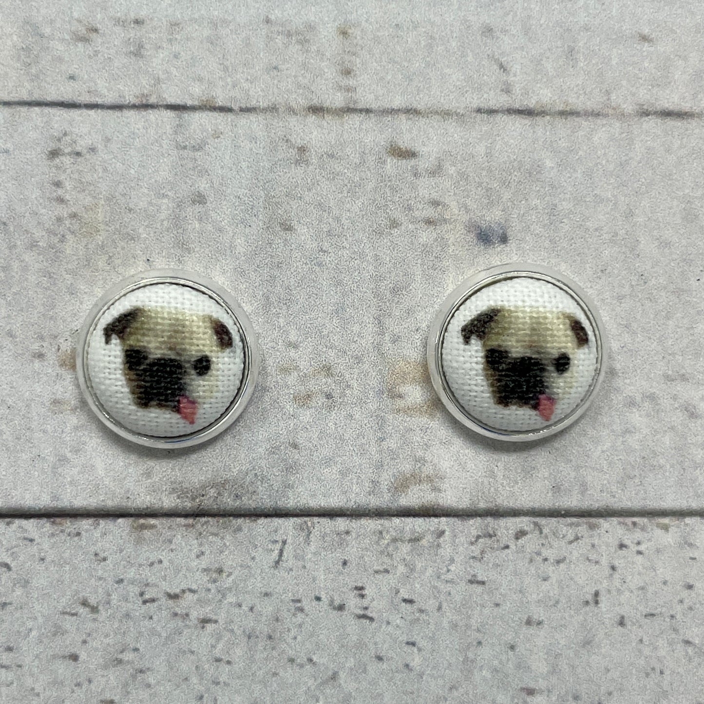 Custom Pet Photo Fabric Stud Earrings