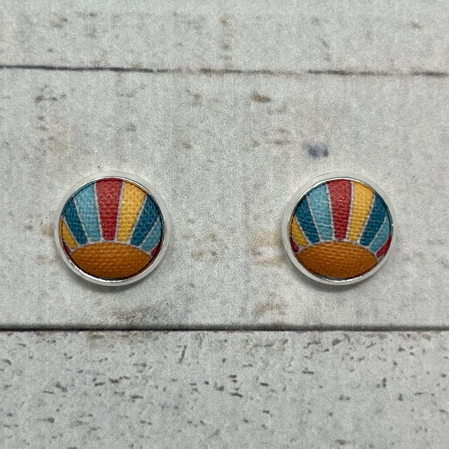 Boho Sunset Fabric Stud Earrings