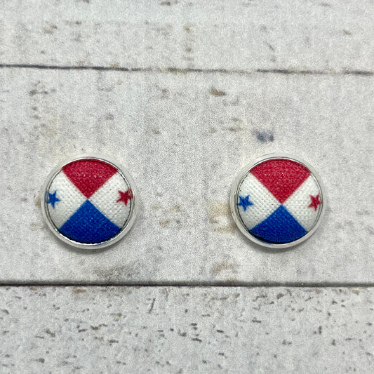 Panama Fabric Stud Earrings