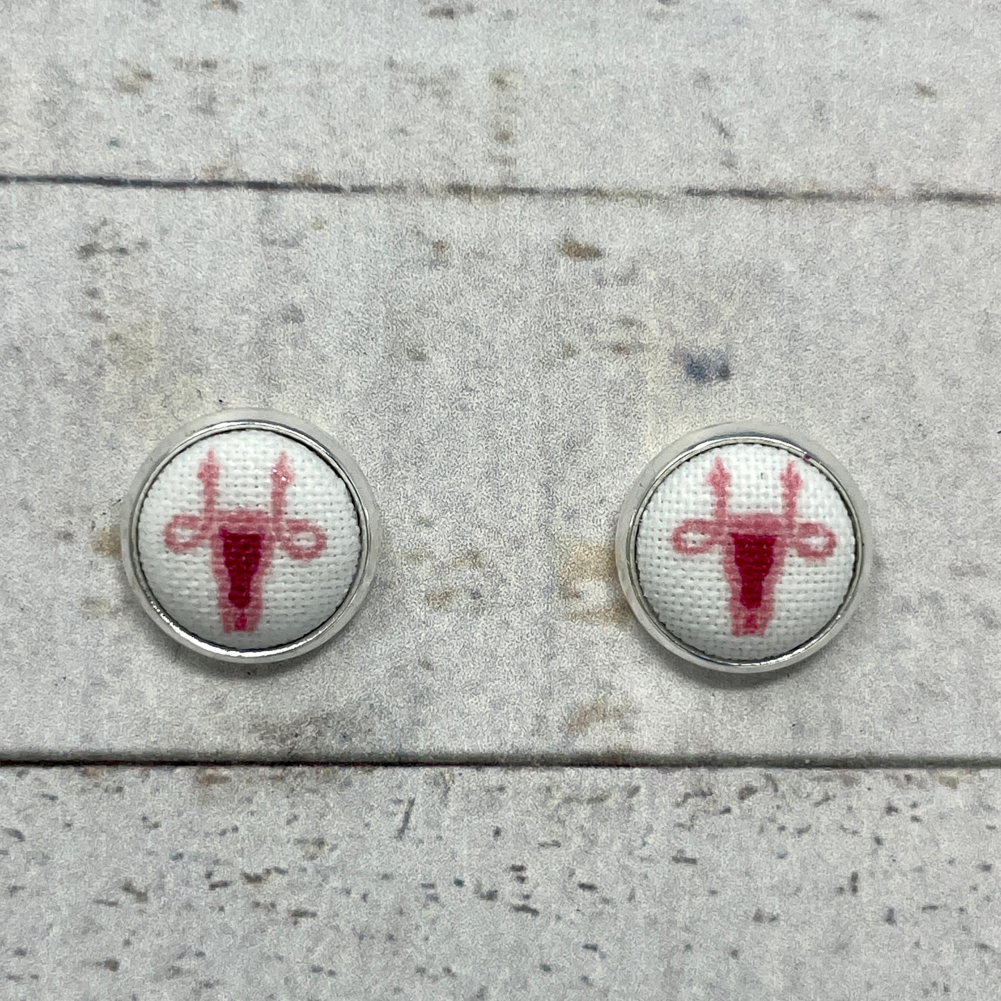 My Uterus Fabric Stud Earrings